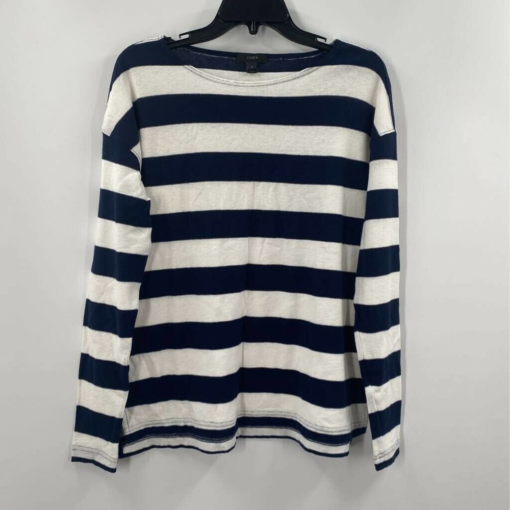 J.Crew T-Shirt Deck Striped Long Sleeve Scoop Neck